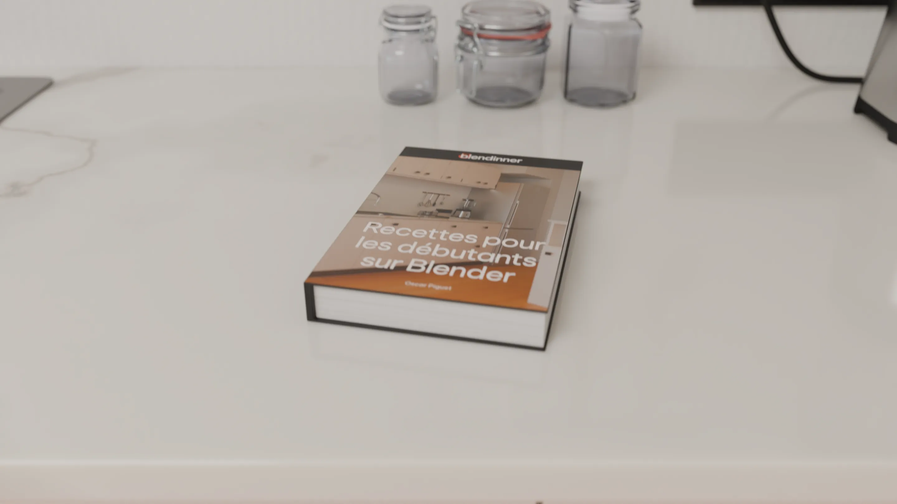 Gros plan sur le livre Recettes pour les débutants sur Blender.